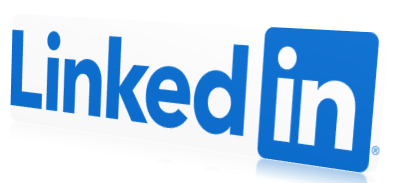 blue letters show the LinkedIn logo